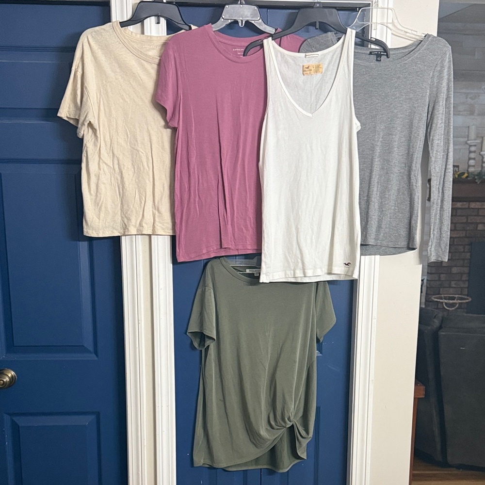 AE, Hollister, Cable & Gauge, Green Envelope Top Bundle Size S/M